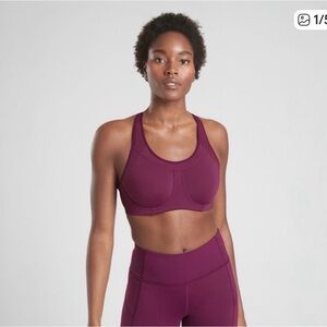 Athleta Deep Purple Sports Bra Glory bra for high impact 34DD